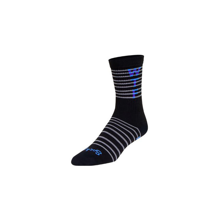 Sockguy WTF 2.0 Crew 6" Socks, 9-13, Black/Gray