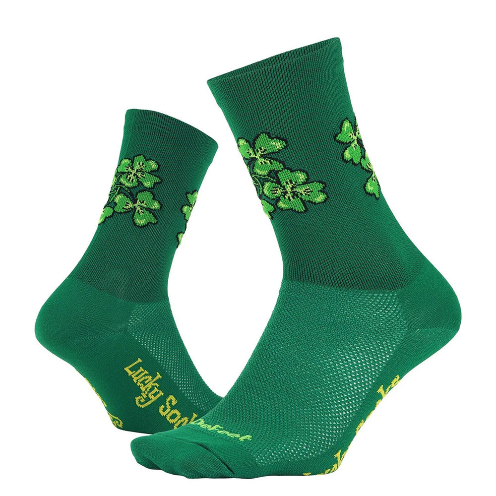 DeFeet Aireator 6" Lucky Socks, 9.5-11.5, Green