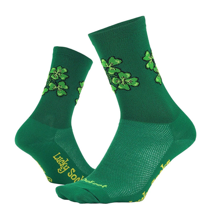 DeFeet Aireator 6" Lucky Socks, 12+, Green