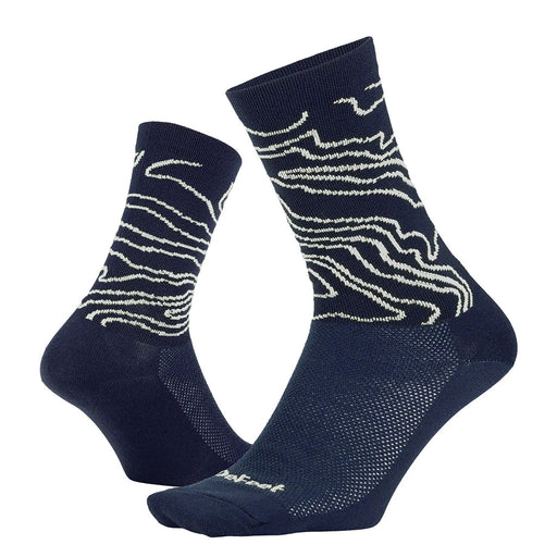 DeFeet Aireator 6" Topo Socks, 7-9 , Navy/White