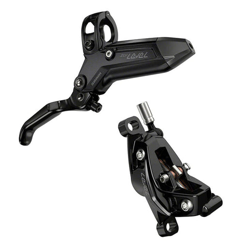 SRAM Level Silver Stealth 4-Piston Disc Brake, Front, Black