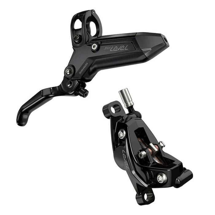 SRAM Level Silver Stealth 4-Piston Disc Brake, Front, Black