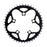 ORIGIN8 Alloy Ramped110mm 5-bolt 46T Ramped/Pinned Black/Silver Chainring