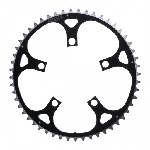 ORIGIN8 Alloy Ramped110mm 5-bolt 48T Ramped/Pinned Black/Silver Chainring