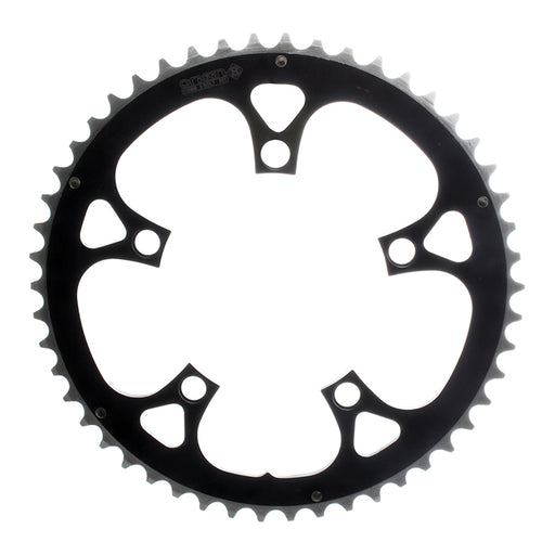 ORIGIN8 Alloy Ramped110mm 5-bolt 50T Ramped/Pinned Black/Silver Chainring