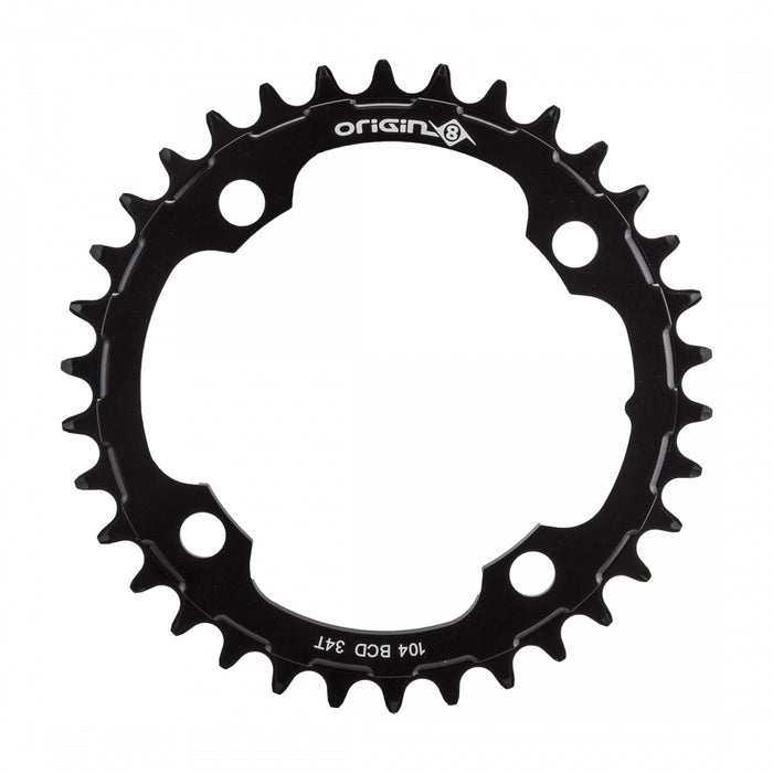 ORIGIN8 Holdfast 1x 104mm BCD 104mm 4-bolt 34T 7075AL Black Chainring