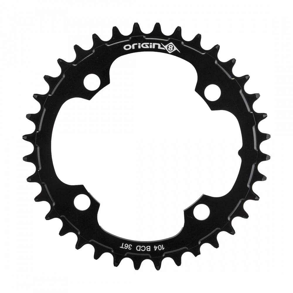 ORIGIN8 Holdfast 1x 104mm BCD 104mm 4-bolt 36T 7075AL Black Chainring