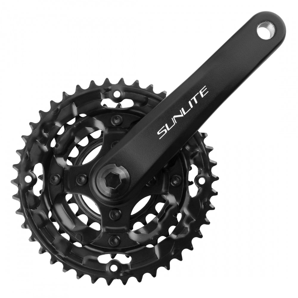 SUNLITE Alloy Triple CRANKSET SUNLT MTB 170x42/32/22 SQ 7/8s BK/BK