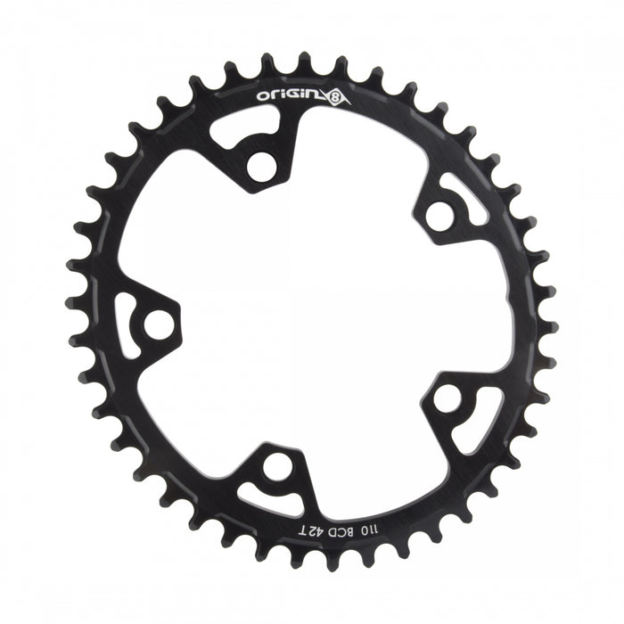 ORIGIN8 Holdfast Oval 1x 110mm BCD 110mm 5-bolt 42T 7075AL 1x Black Chainring