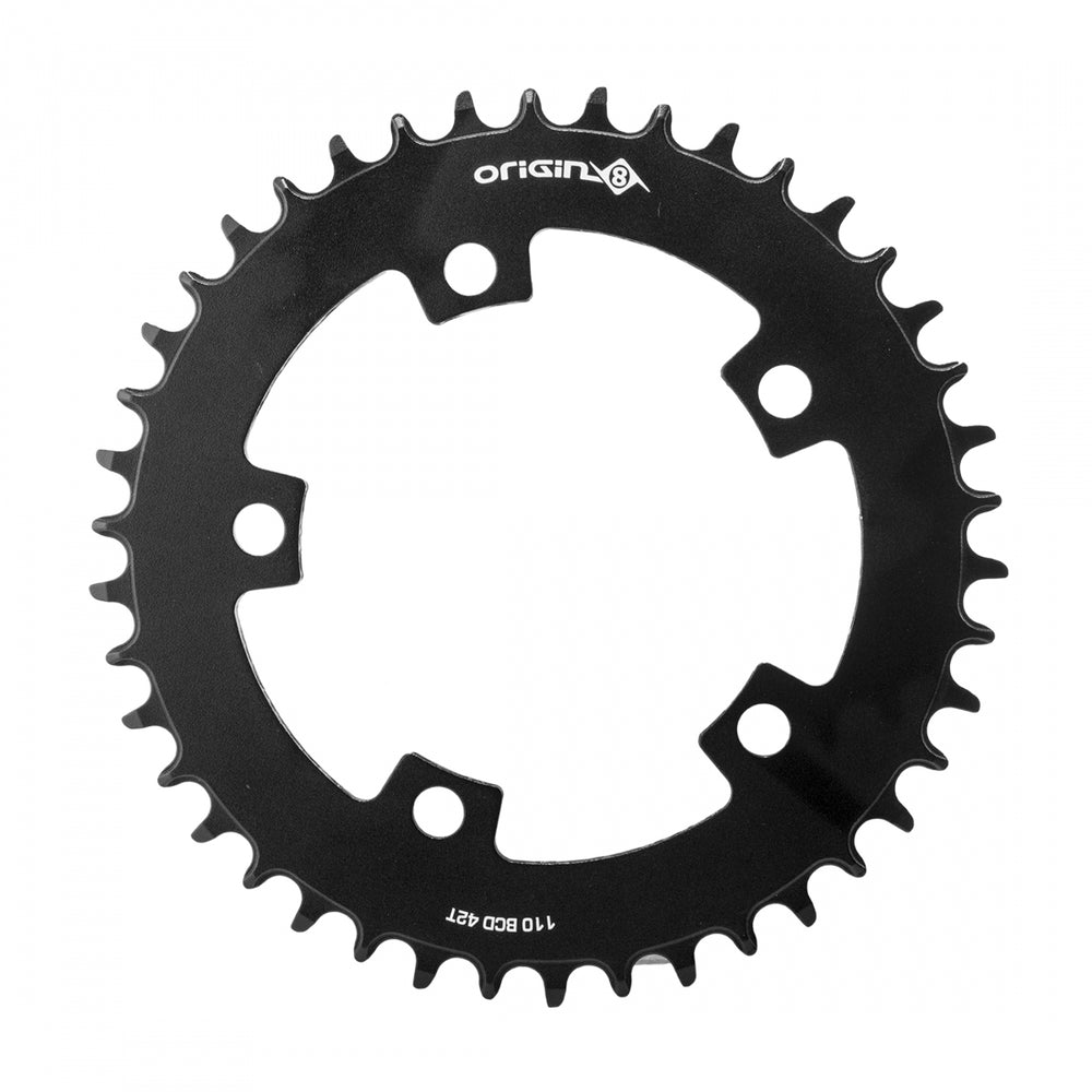 ORIGIN8 Thruster 110mm BCD 1x 110mm 5-Bolt 42T AL6061 Black Chainring