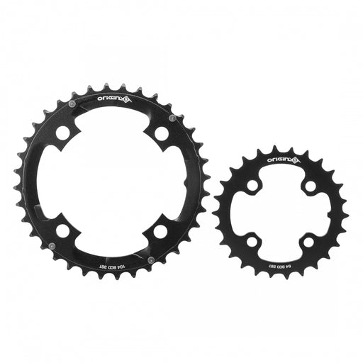 ORIGIN8 Thruster 64/104mm BCD Set 64/104mm 4-Bolt 26/36T 2x Black Chainring