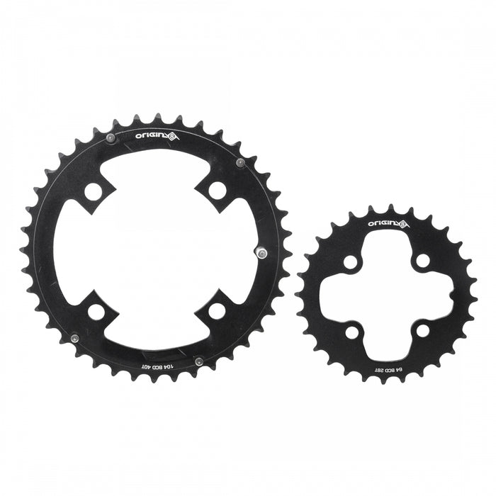 ORIGIN8 Thruster 64/104mm BCD Set 64/104mm 4-Bolt 28/40T 2x Black Chainring