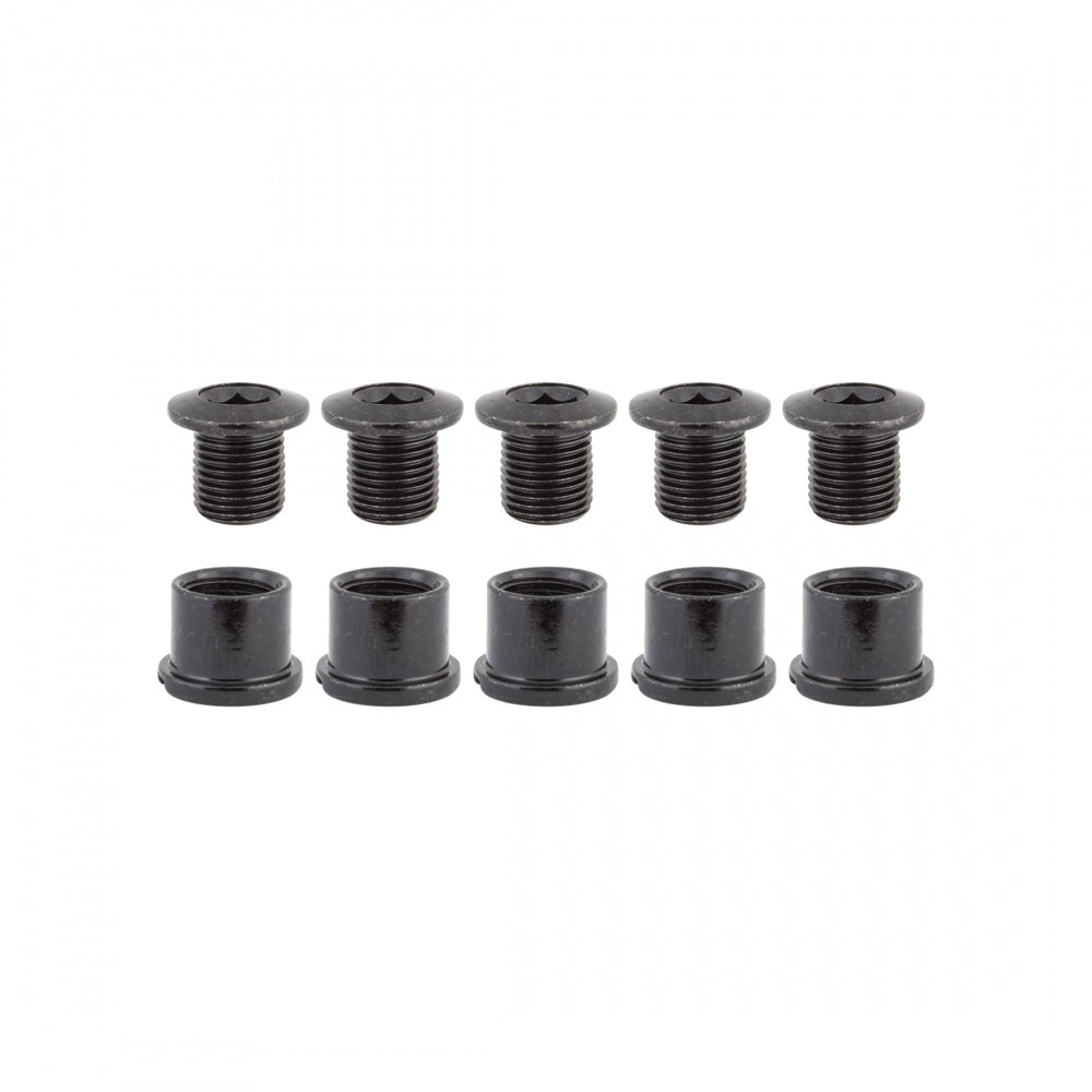 ORIGIN8 Thruster 2x Road Bolt Set Steel M8x8.5mm Bolt (x5) Nut (x5) Black