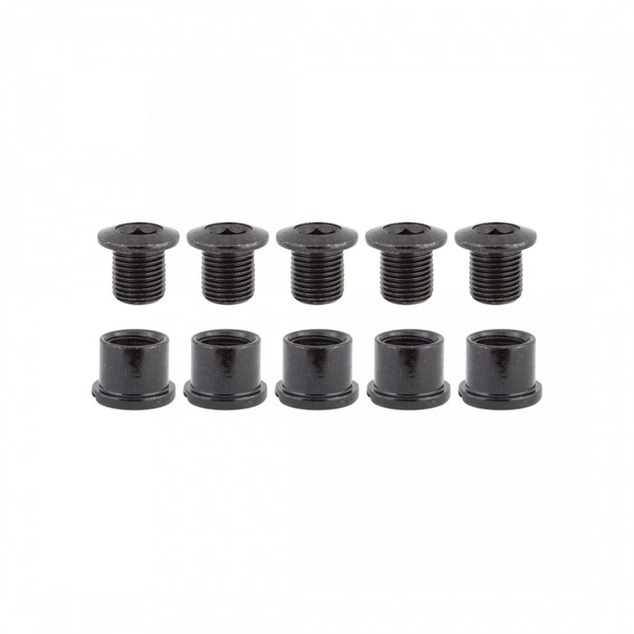 ORIGIN8 Thruster 2x Road Bolt Set Steel M8x8.5mm Bolt (x5) Nut (x5) Black