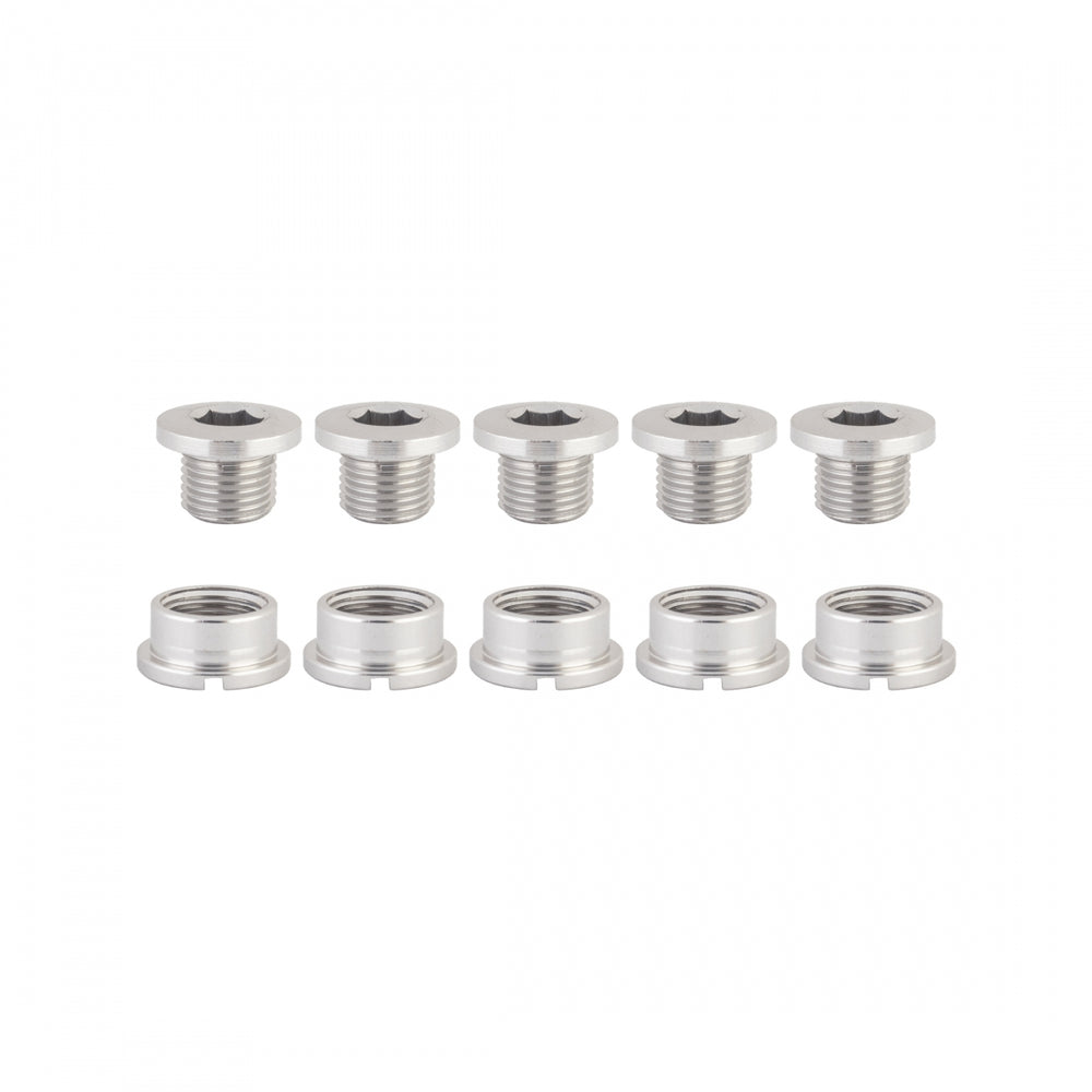 ORIGIN8 Single-Ring Alloy Bolts MX/Single Alloy M8x6mm Bolt / M8x4mm Nut Silver