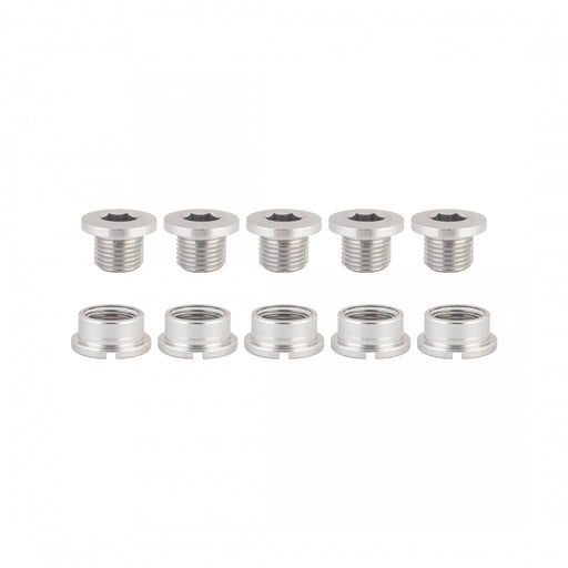 ORIGIN8 Single-Ring Alloy Bolts MX/Single Alloy M8x6mm Bolt / M8x4mm Nut Silver