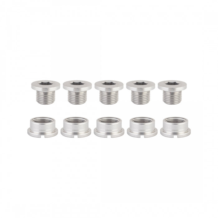 ORIGIN8 Single-Ring Alloy Bolts MX/Single Alloy M8x6mm Bolt / M8x4mm Nut Silver