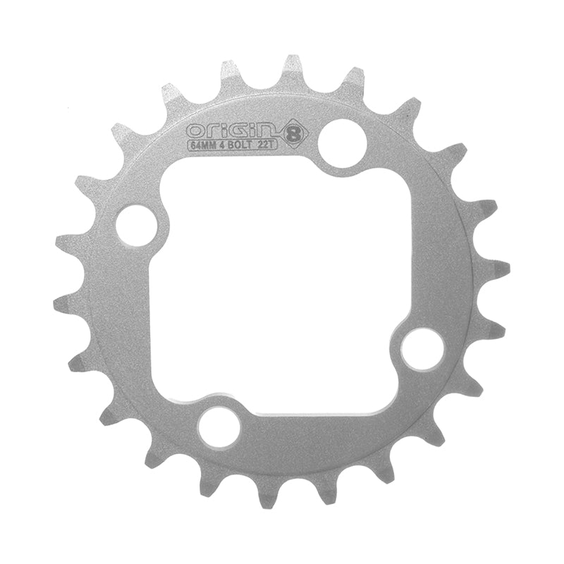 ORIGIN8 Alloy Blade64mm 4-bolt 22T 6061-T6 Silver Chainring