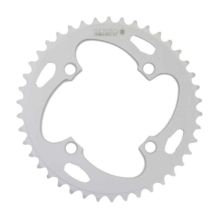 ORIGIN8 Alloy Blade104mm 4-bolt 42T 6061-T6 Silver Chainring