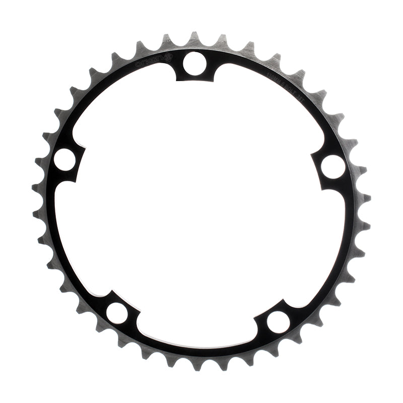 ORIGIN8 Alloy Non-Ramped130mm 5-bolt 39T Non Ramped Black/Silver Chainring