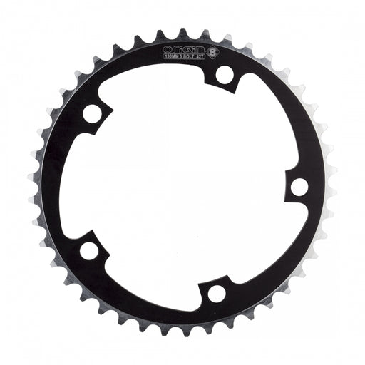 ORIGIN8 Alloy Non-Ramped130mm 5-bolt 42T Non Ramped Black/Silver Chainring