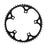 ORIGIN8 Alloy Ramped130mm 5-bolt 52T Ramped/Pinned Black/Silver Chainring