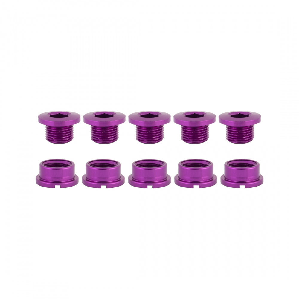 ORIGIN8 Single-Ring Alloy Bolts MX/Single Alloy M8x6mm Bolt / M8x4mm Nut Purple