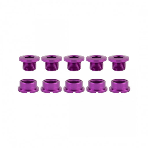 ORIGIN8 Single-Ring Alloy Bolts MX/Single Alloy M8x6mm Bolt / M8x4mm Nut Purple