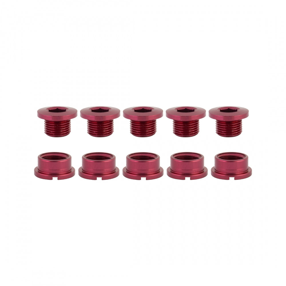 ORIGIN8 Single-Ring Alloy Bolts MX/Single Alloy M8x6mm Bolt / M8x4mm Nut Red