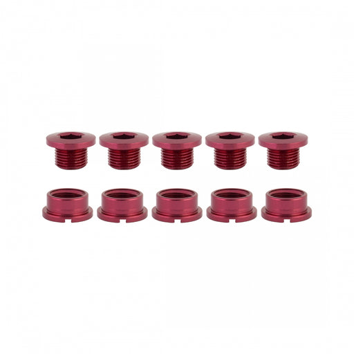 ORIGIN8 Single-Ring Alloy Bolts MX/Single Alloy M8x6mm Bolt / M8x4mm Nut Red