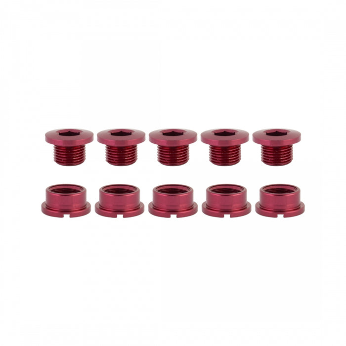 ORIGIN8 Single-Ring Alloy Bolts MX/Single Alloy M8x6mm Bolt / M8x4mm Nut Red