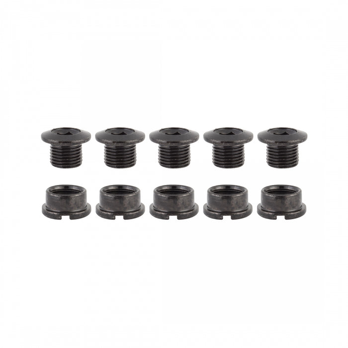 ORIGIN8 Single-Ring Steel Bolts MX/Single Steel M8x6mm Bolt / M8x4mm Nut Black