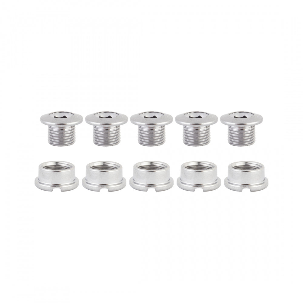 ORIGIN8 Single-Ring Steel Bolts MX/Single Steel M8x6mm Bolt / M8x4mm Nut Chrome