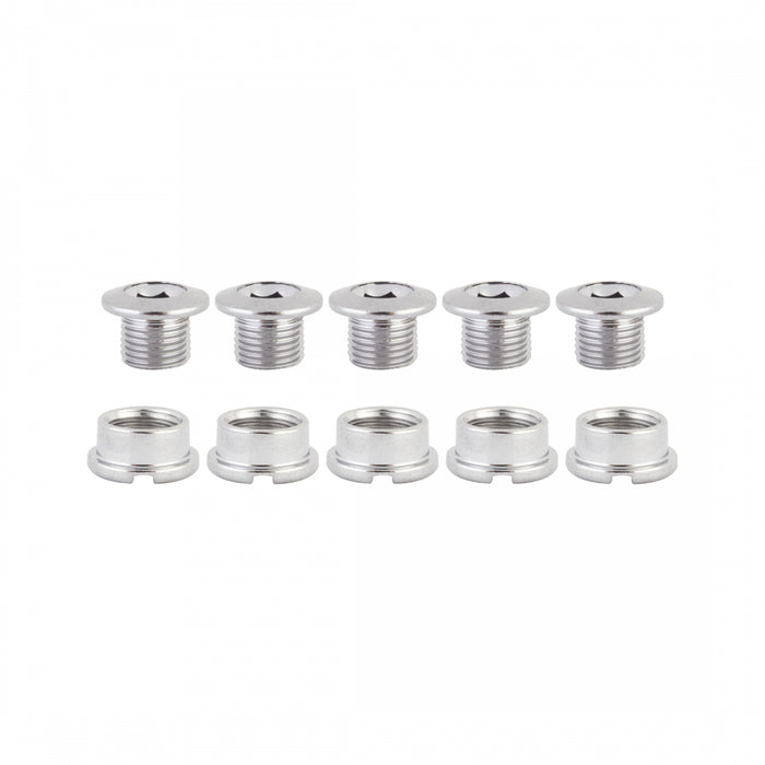 ORIGIN8 Single-Ring Steel Bolts MX/Single Steel M8x6mm Bolt / M8x4mm Nut Chrome