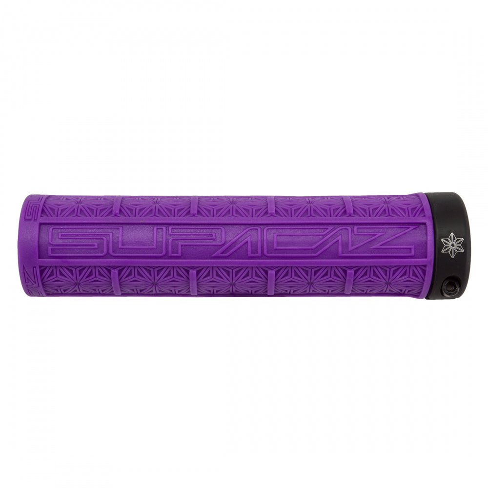 SUPACAZ Grizips Lock-On Grips Neon Purple/Black