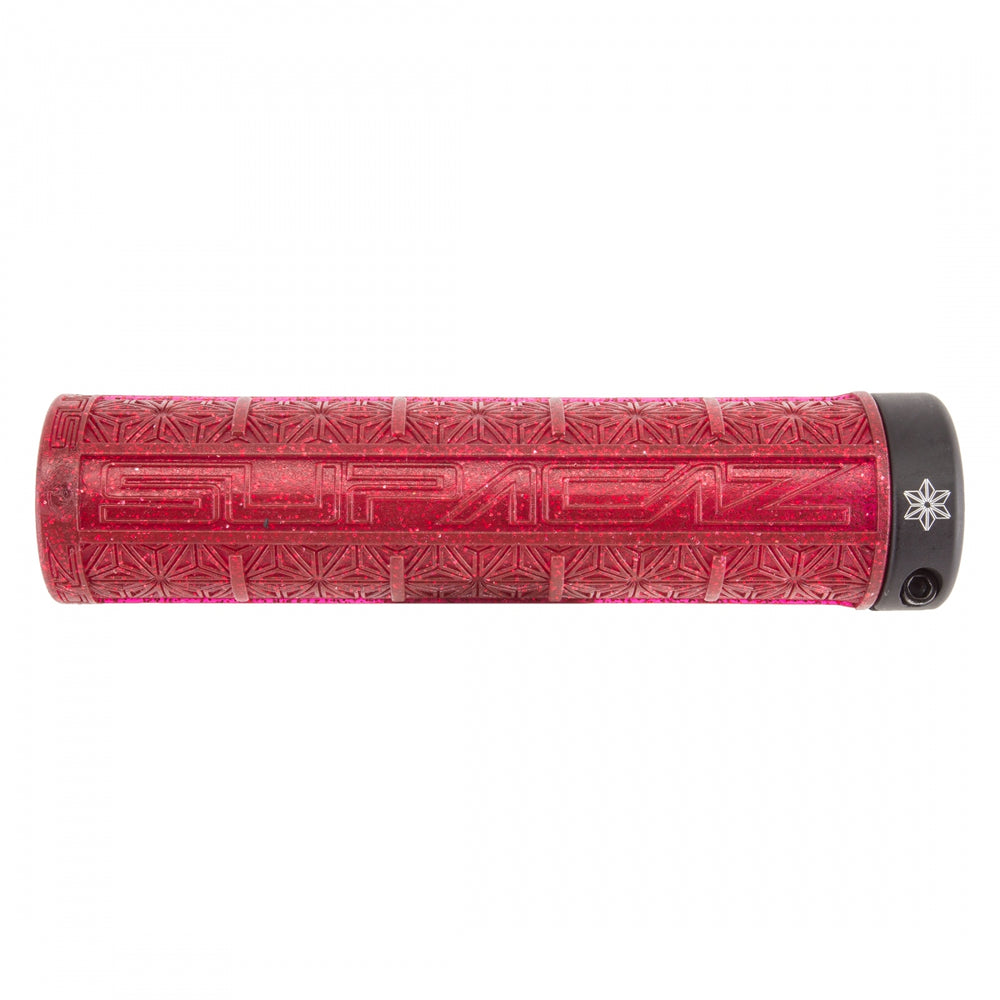 SUPACAZ Grizips Lock-On Grips Red Bling/Black