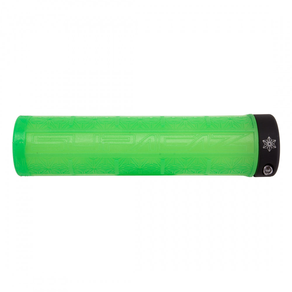 SUPACAZ Grizips Lock-On Grips Neon Green Clear/Black