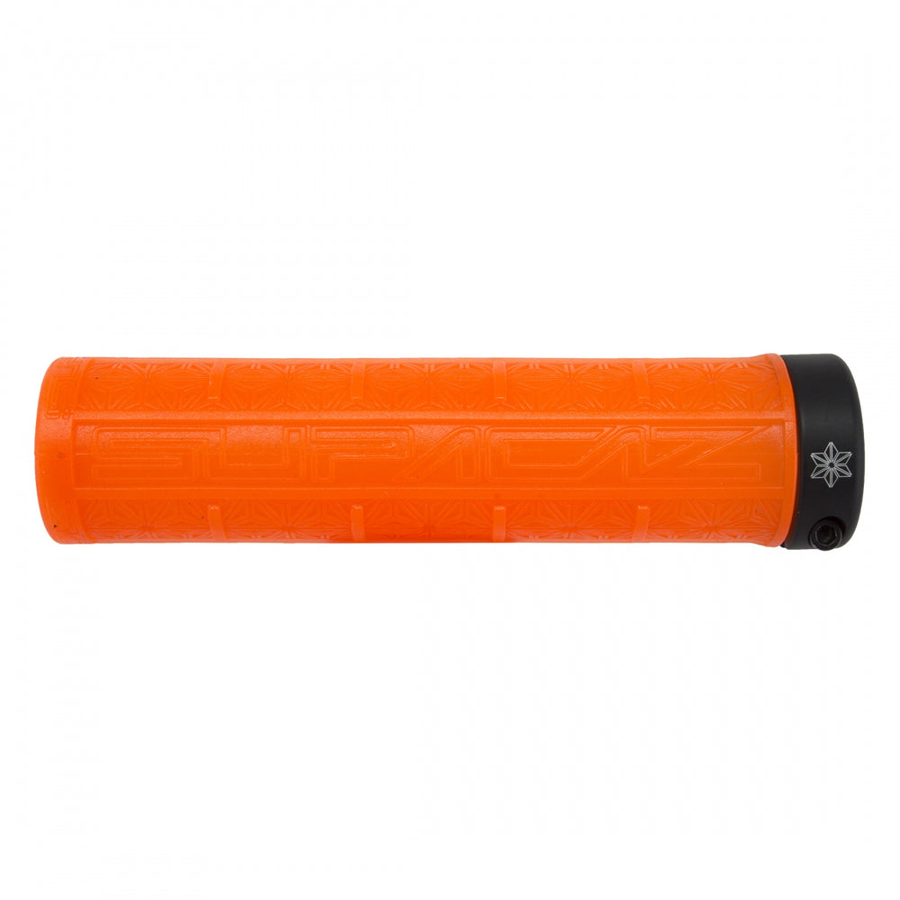 SUPACAZ Grizips Lock-On Grips Neon Orange Clear/Black