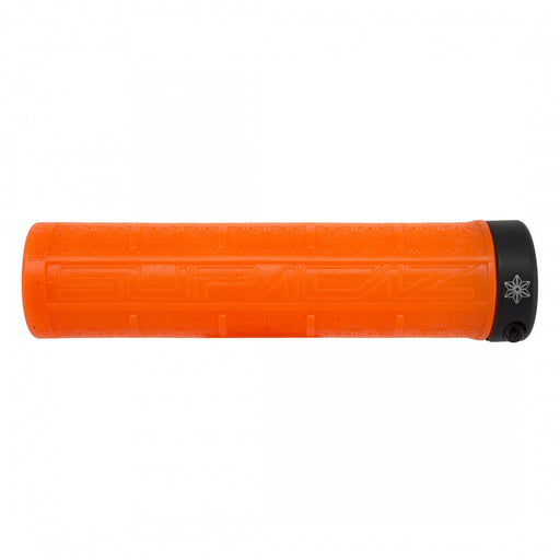 SUPACAZ Grizips Lock-On Grips Neon Orange Clear/Black