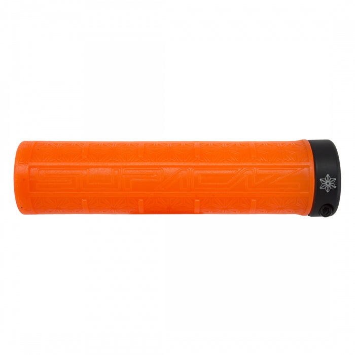 SUPACAZ Grizips Lock-On Grips Neon Orange Clear/Black