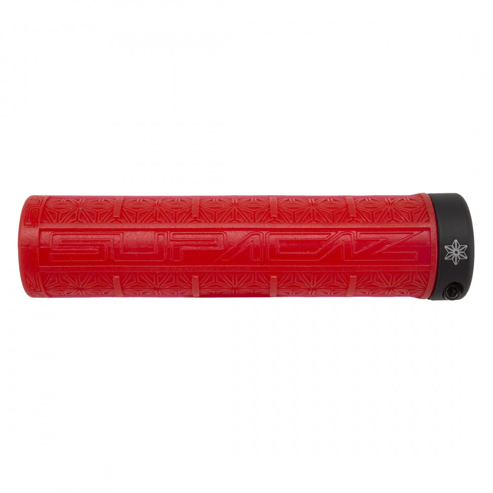 SUPACAZ Grizips Lock-On Grips Red Clear/Black