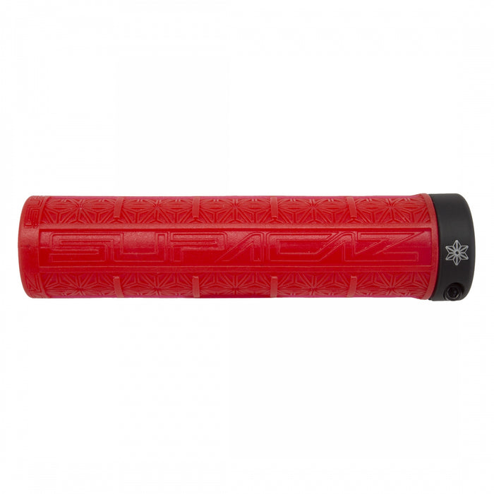 SUPACAZ Grizips Lock-On Grips Red Clear/Black