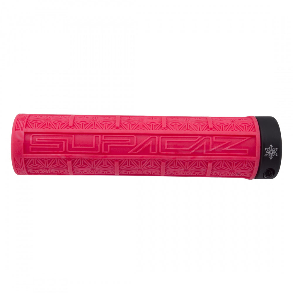 SUPACAZ Grizips Lock-On Grips Hot Pink/Black