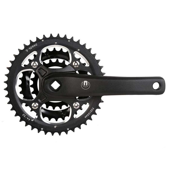 Eclypse, MT8, Crankset, 7/8 sp., 175mm, 22/32/44T, BCD:104/64mm, Square, Black