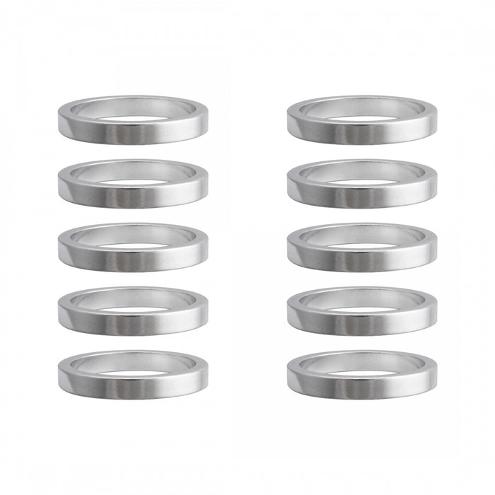 ORIGIN8 Alloy Headset Spacers HEAD PART OR8 SPACER ALY 5mmx1-1/8 SL BGof10