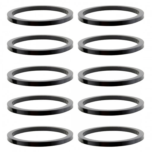 ORIGIN8 Alloy Headset Spacers HEAD PART OR8 SPACER ALY 2mmx1in BK Bgof10