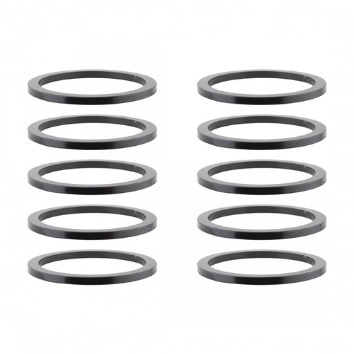 ORIGIN8 Alloy Headset Spacers HEAD PART OR8 SPACER ALY 2mmx1-1/8 BK BGof10