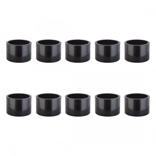 ORIGIN8 Alloy Headset Spacers HEAD PART OR8 SPACER ALY 20mmx1in BK BGof10