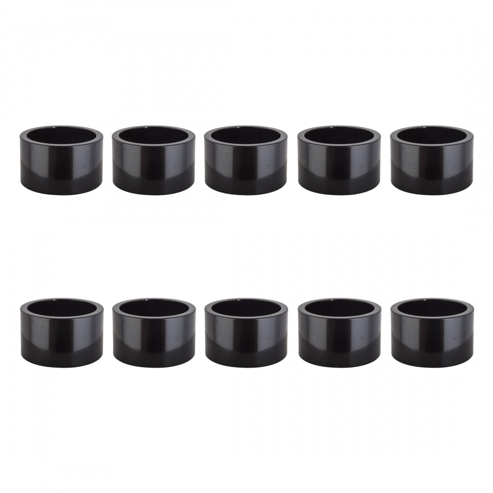 ORIGIN8 Alloy Headset Spacers HEAD PART OR8 SPACER ALY 20mmx1-1/8BK BGof10