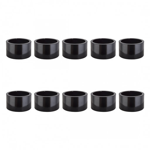 ORIGIN8 Alloy Headset Spacers HEAD PART OR8 SPACER ALY 20mmx1-1/8BK BGof10
